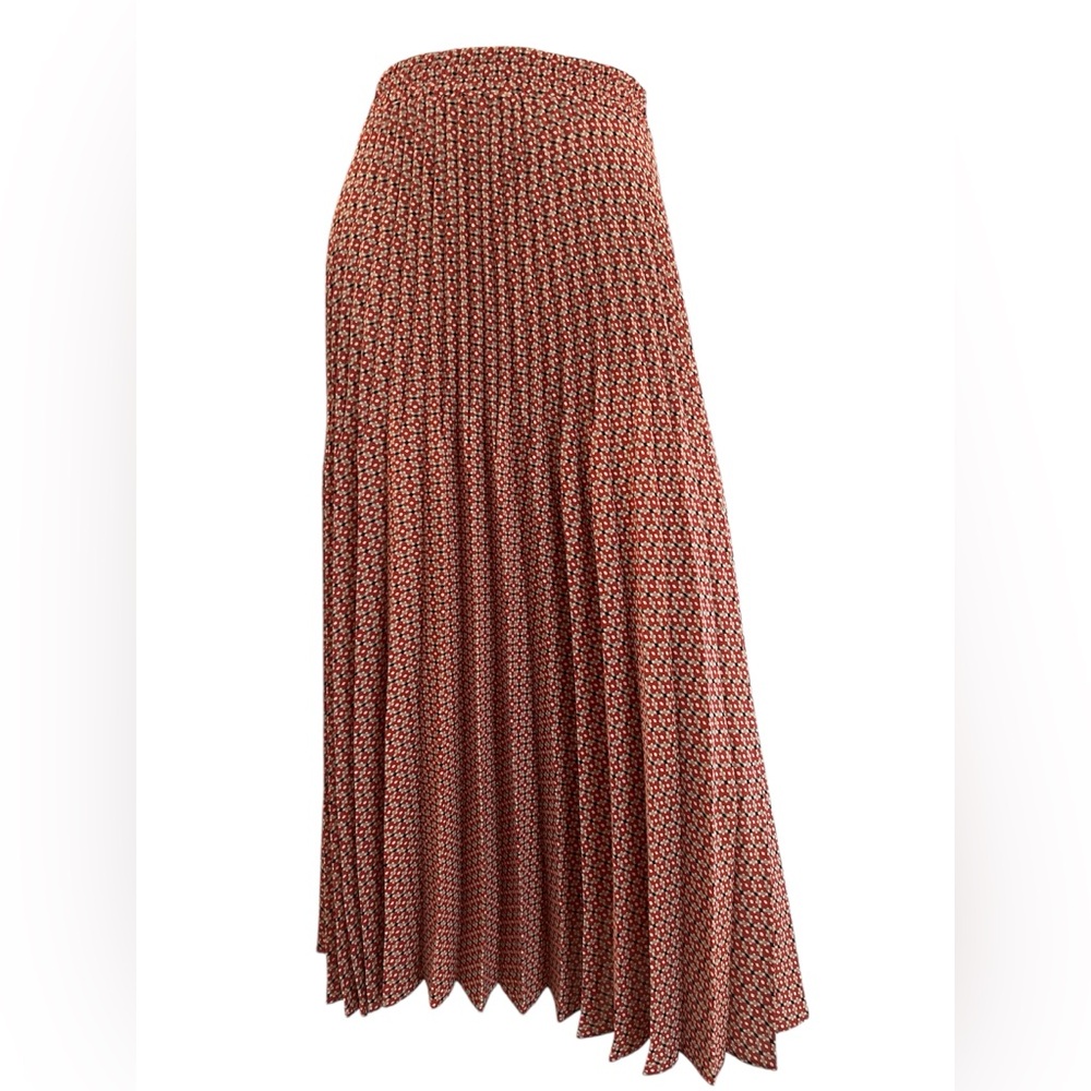 Max Studio Women’s Pleated Dusty Rose Floral Midi Skirt NWT Sz M
